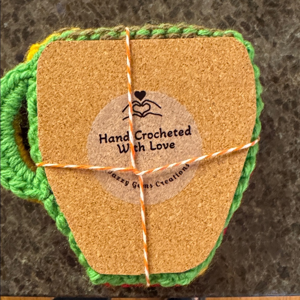 Crochet Coffee Cup Coasters with Backing - Picture 9 of 9